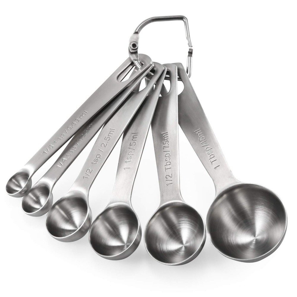 Home Cooking Cookbook - 6pcs/set Food-grade Stainless Steel Measuring Spoon