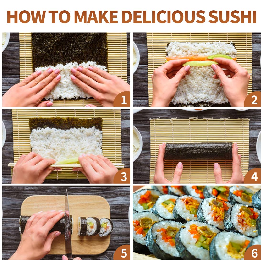 Sushi Making Set With Various  - Sushi Mat Bamboo avaliação e preço