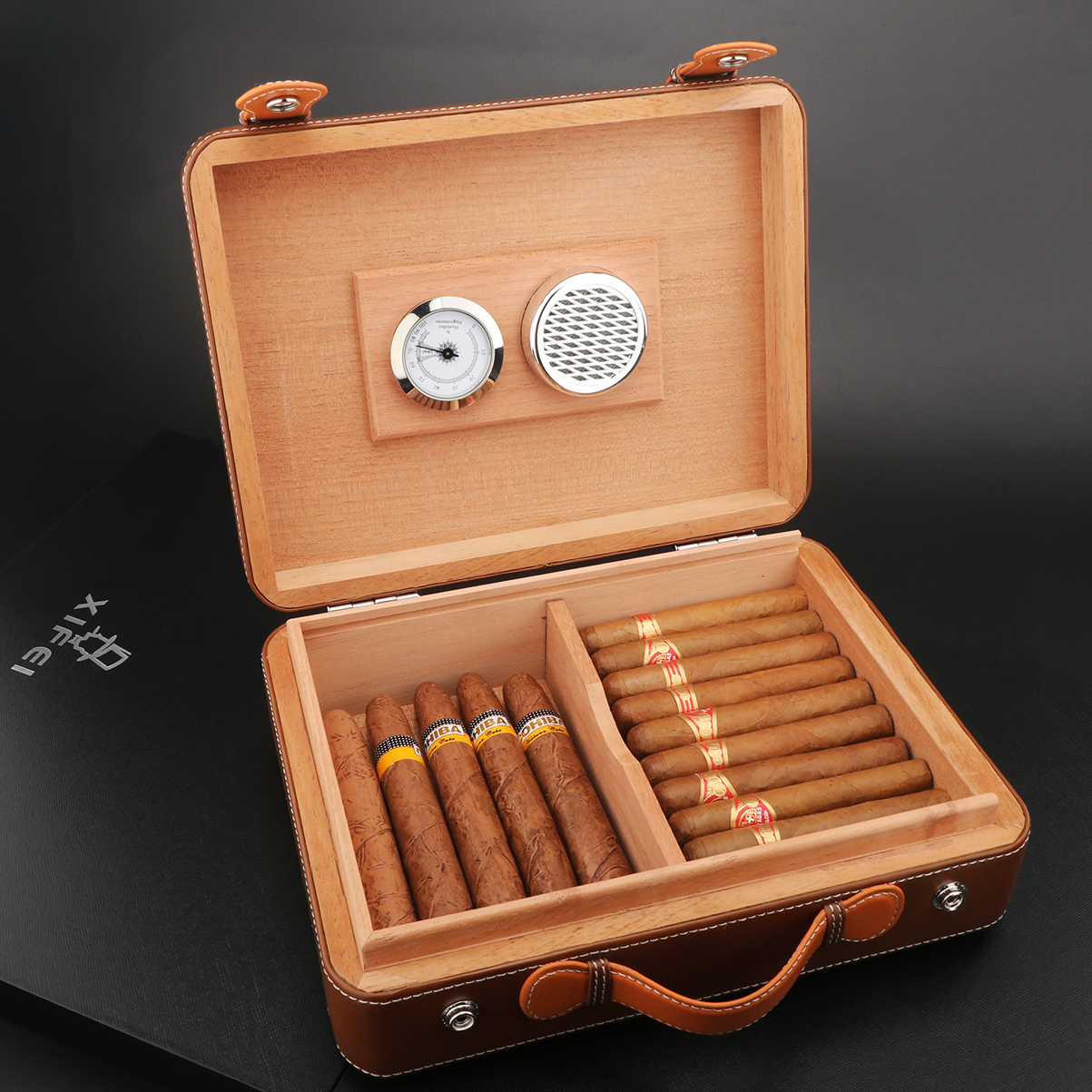 XIFEI Travel Cigar Humidor Box - Smoker Box Wood Chip avaliação e preço
