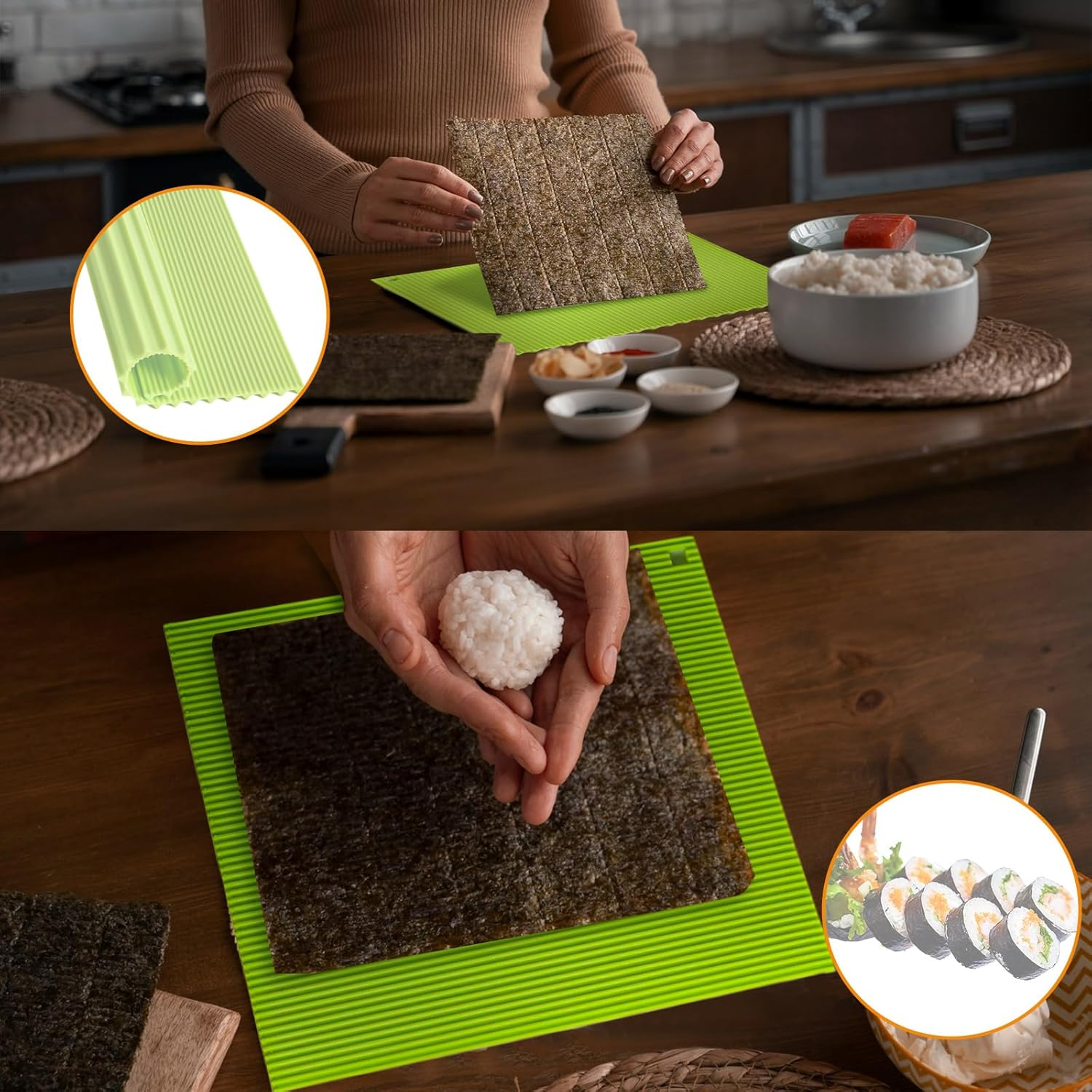High-quality silicone mat for  - Sushi Mat Bamboo avaliação e preço