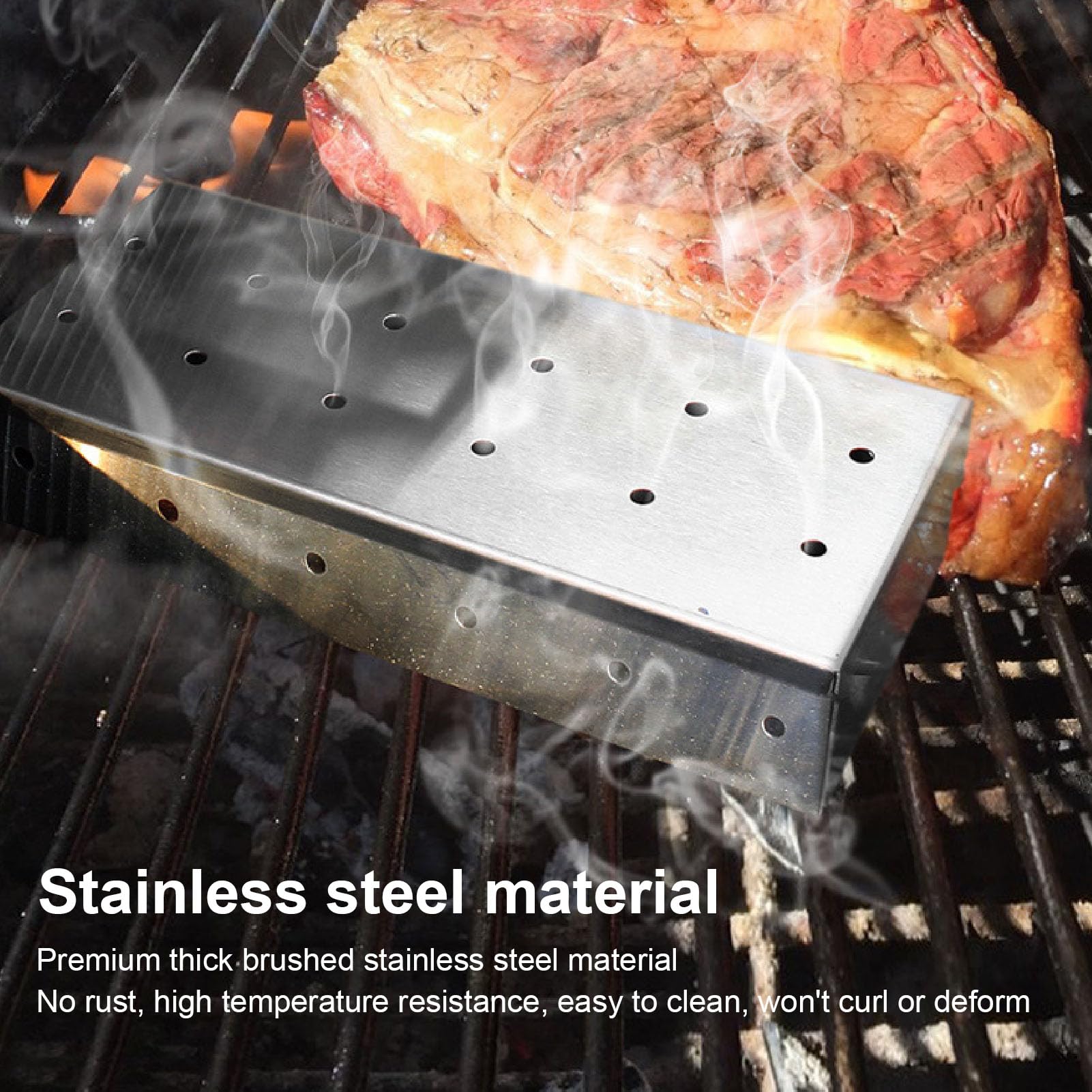 Heavy Duty Stainless Steel Smo - Smoker Box Wood Chip avaliação e preço