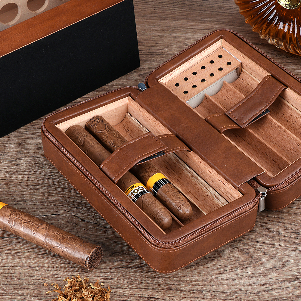 Xifei 6-Slot PU Cigar Case Tra - Smoker Box Wood Chip avaliação e preço