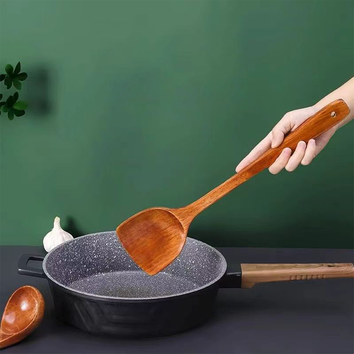 1pcs Home Spatula Wooden Spatu - Home Cooking Services avaliação e preço