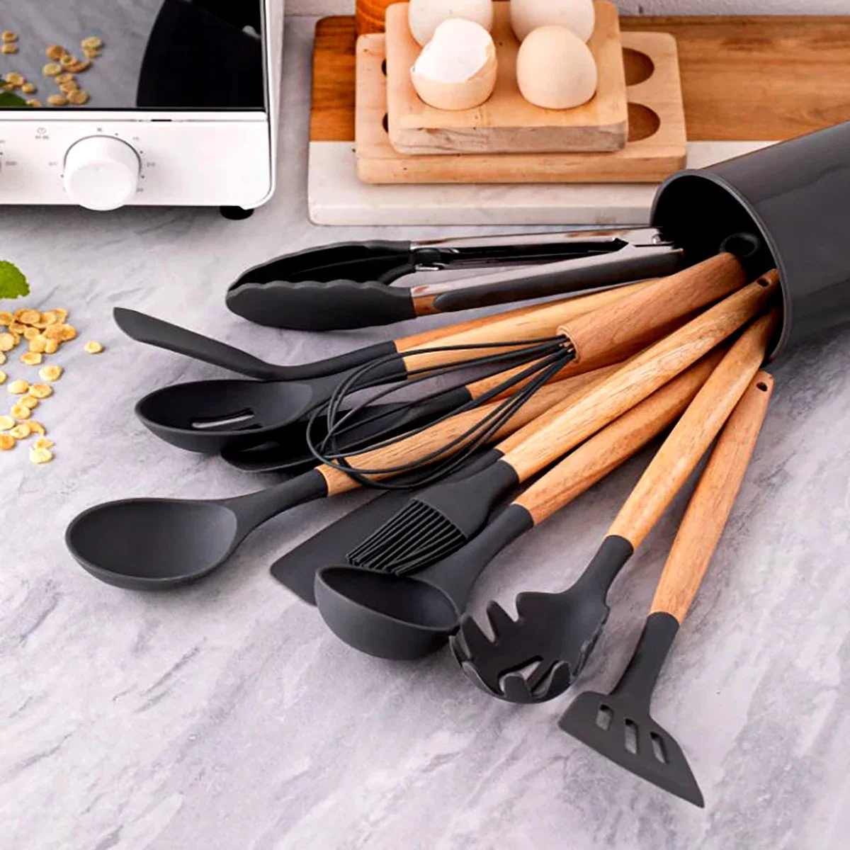 12Pcs Silicone Utensils Set No - Home Cooking Cookbook avaliação e preço