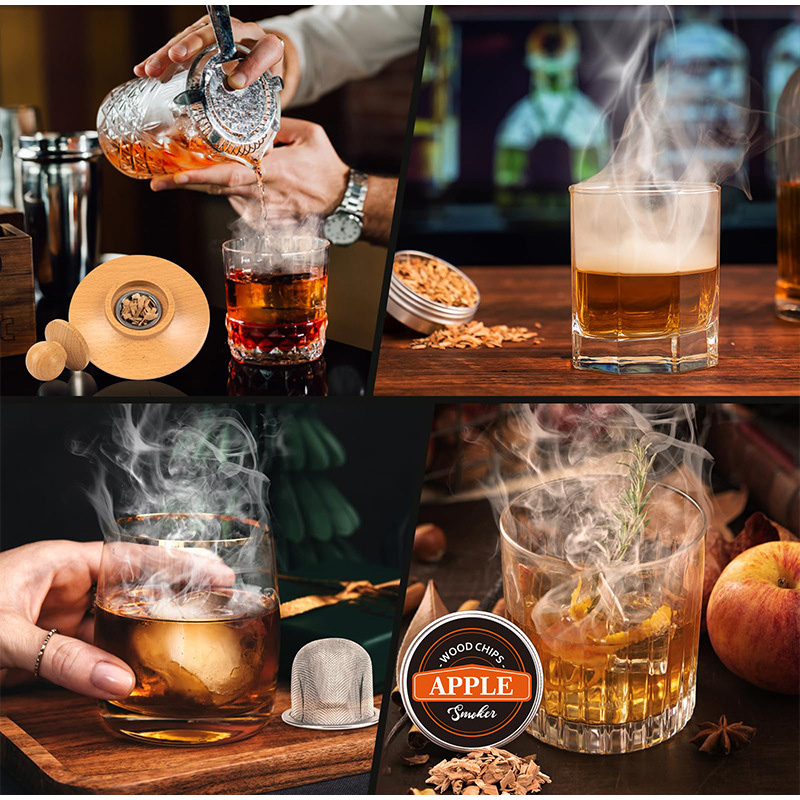Premium Whiskey Cocktail Smoke - Smoker Box Wood Chip avaliação e preço