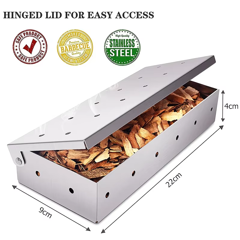 BBQ Smoker Box Stainless Steel - Smoker Box Wood Chip avaliação e preço