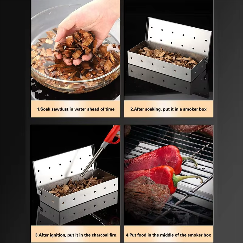BBQ Smoker Box Stainless Steel - Smoker Box Wood Chip avaliação e preço