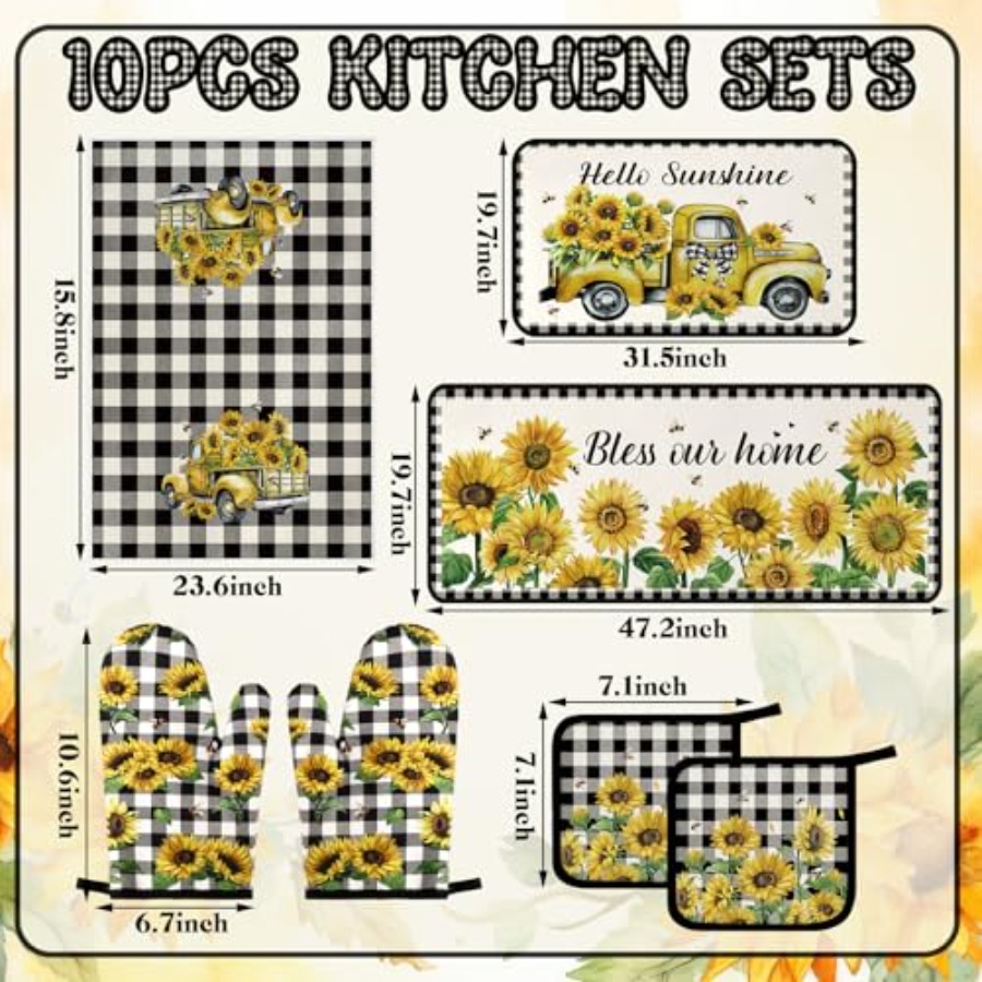 10 Pcs Kitchen Decor Oven Mitt - Mom'S Home Cooking avaliação e preço