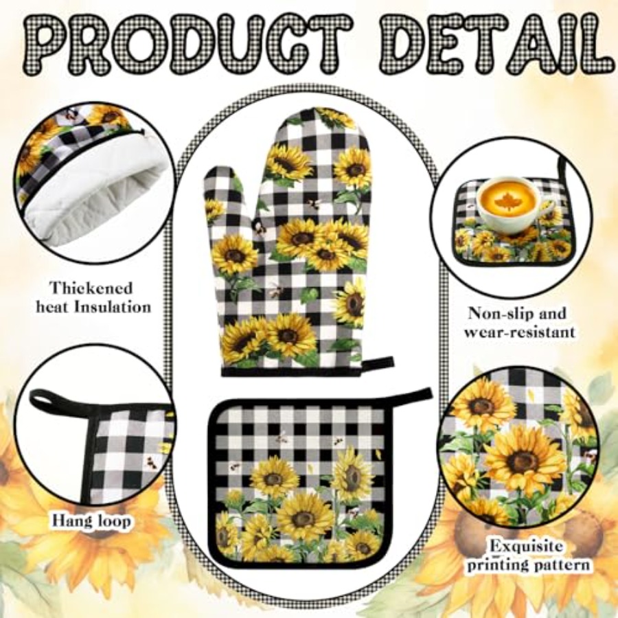 10 Pcs Kitchen Decor Oven Mitt - Mom'S Home Cooking avaliação e preço
