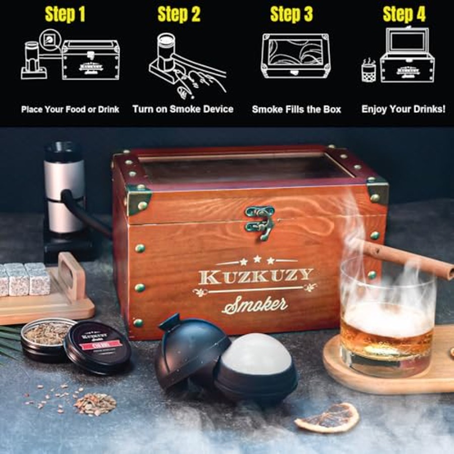Cocktail Smoker Kit - Whiskey  - Smoker Box Wood Chip avaliação e preço