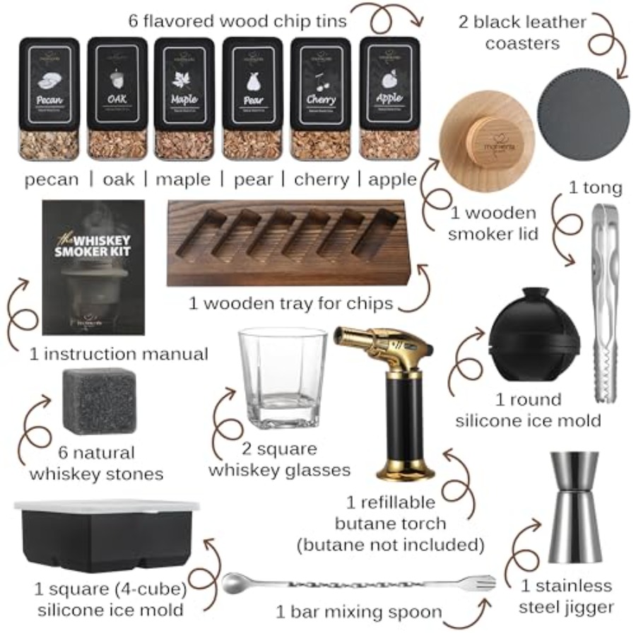 Premium Whiskey Smoker Kit Woo - Smoker Box Wood Chip avaliação e preço