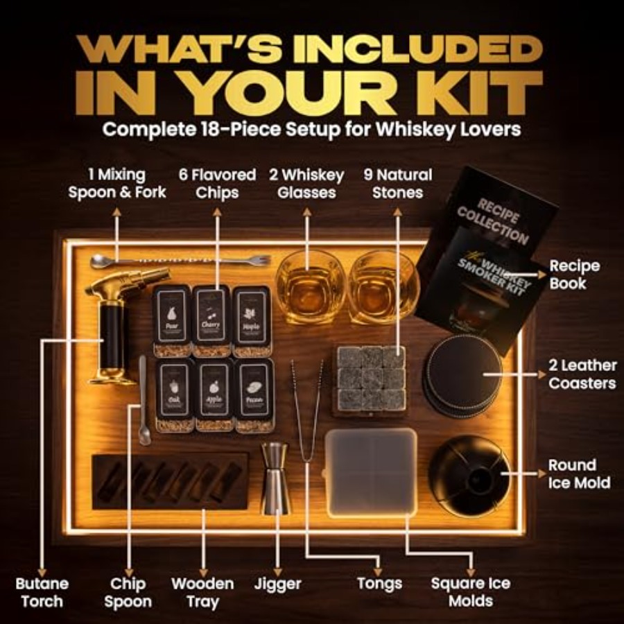 Premium Whiskey Smoker Kit Woo - Smoker Box Wood Chip avaliação e preço