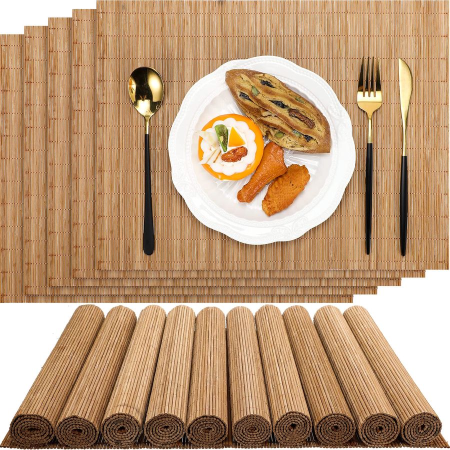 of 24 Bamboo Placemats 15.8x12 - Sushi Mat Bamboo avaliação e preço