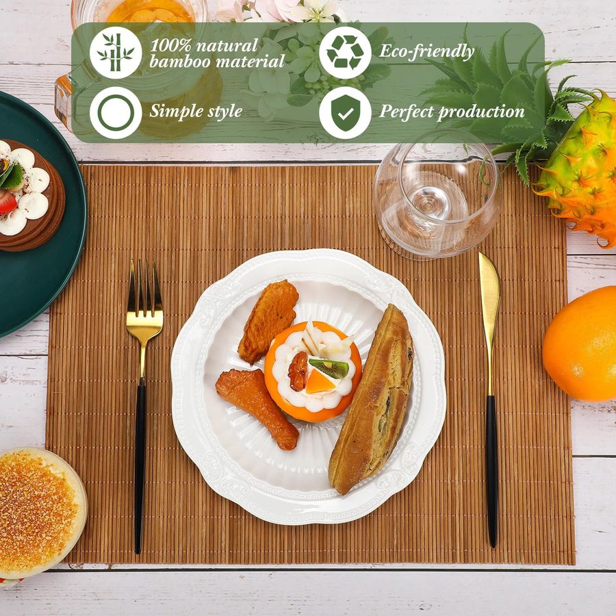 of 24 Bamboo Placemats 15.8x12 - Sushi Mat Bamboo avaliação e preço