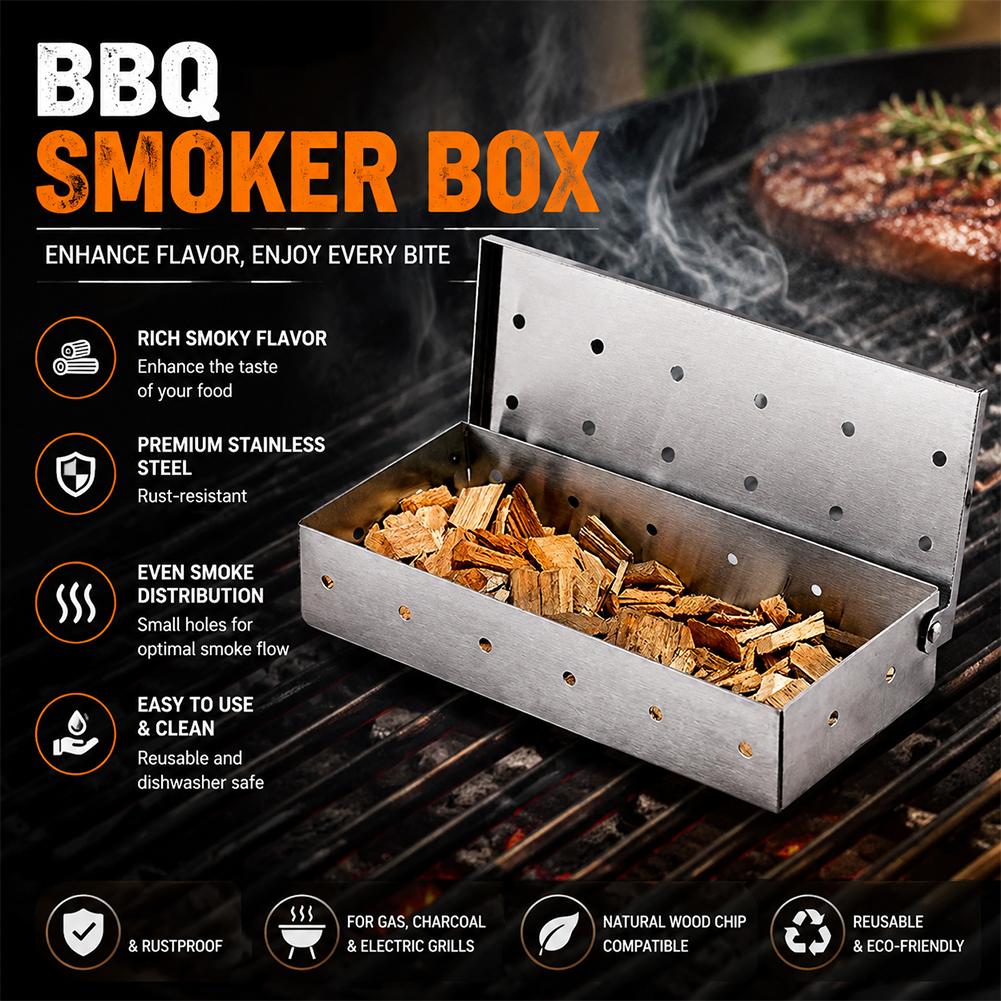 Stainless Steel BBQ Smoker Box - Smoker Box Wood Chip avaliação e preço
