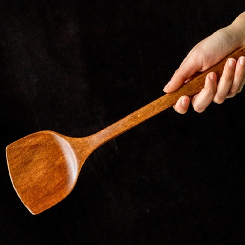 Wooden Spatula Long Handle Hea - Home Cooking Cookbook avaliação e preço
