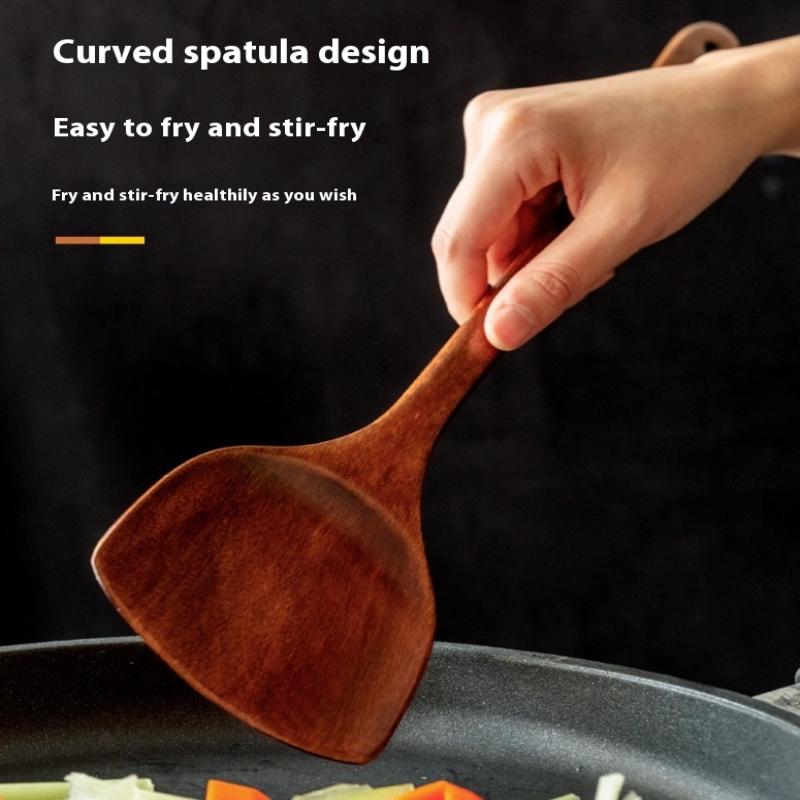Wooden Spatula Long Handle Hea - Home Cooking Cookbook avaliação e preço