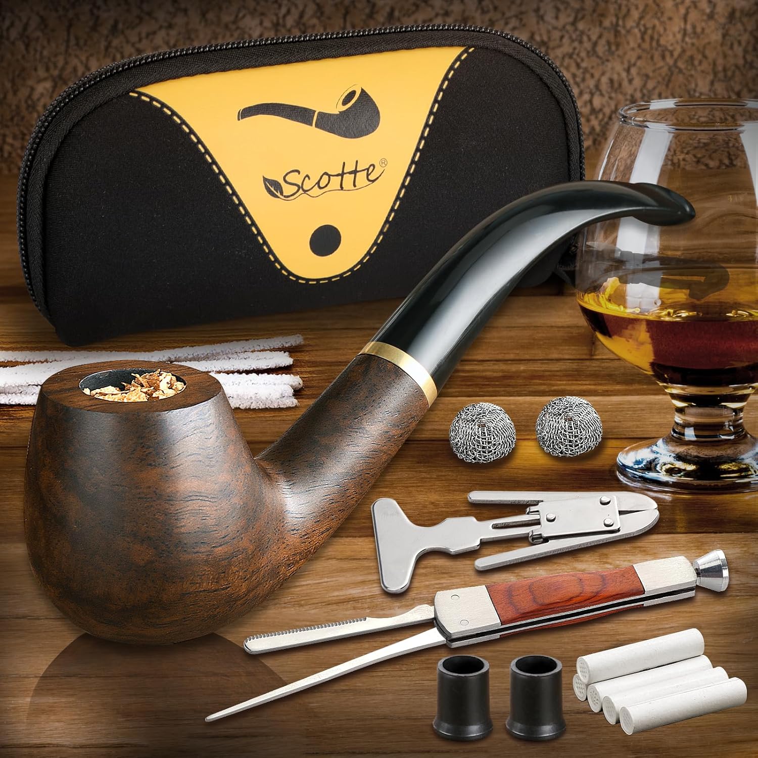 Tobacco Pipe Handmade Ebony Wo - Smoker Box Wood Chip avaliação e preço