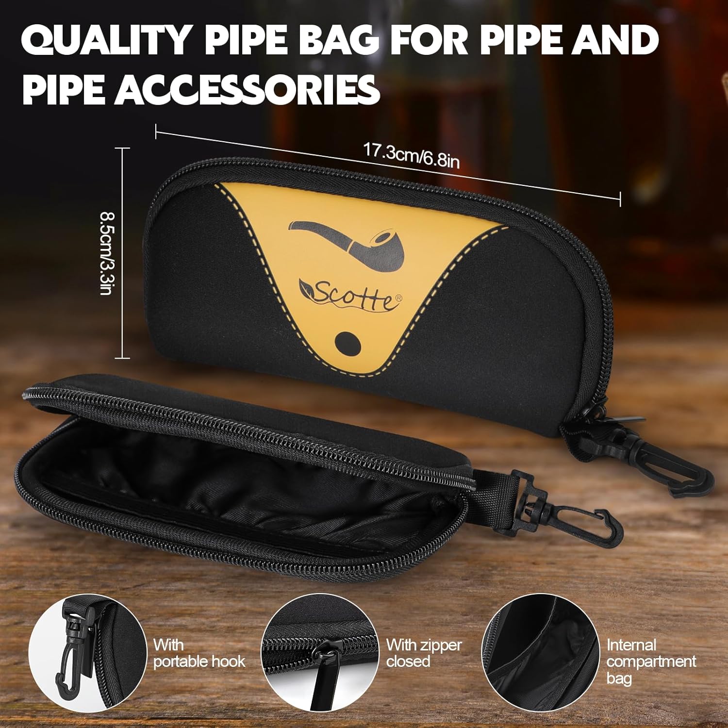 Tobacco Pipe Handmade Ebony Wo - Smoker Box Wood Chip avaliação e preço