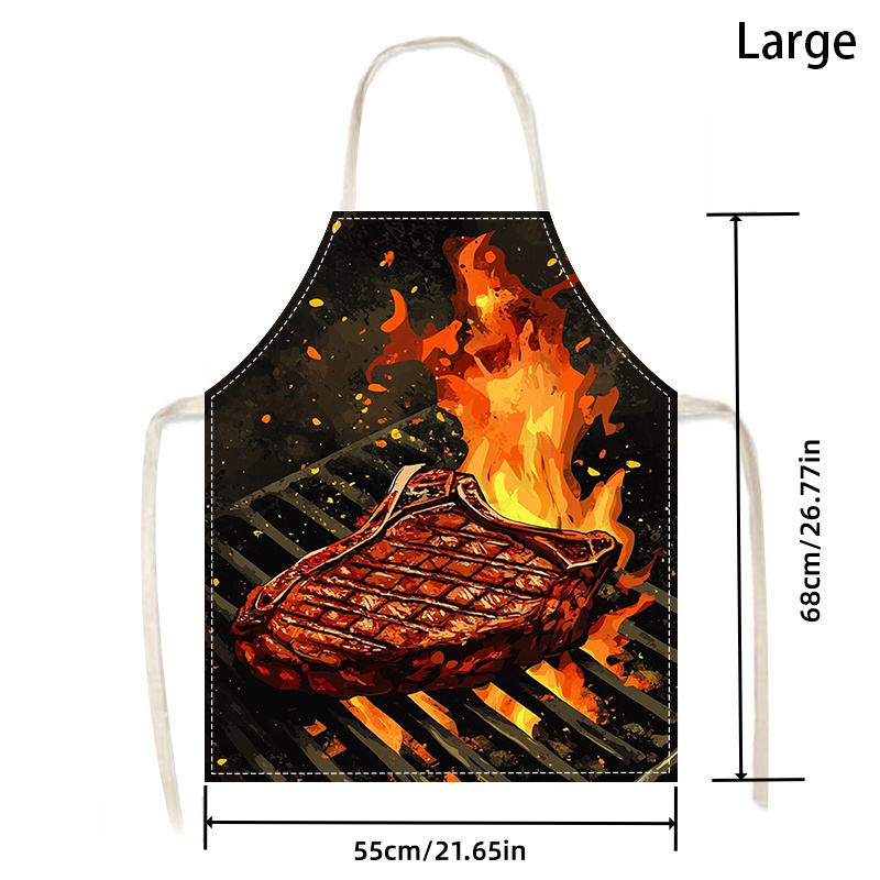 1pc BBQ Steak Apron with Flame - Home Cooking Ideas avaliação e preço