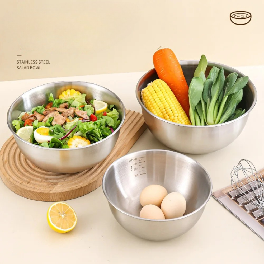 3pcs Stainless Steel Bowl Set  - Home Cooking Cookbook avaliação e preço