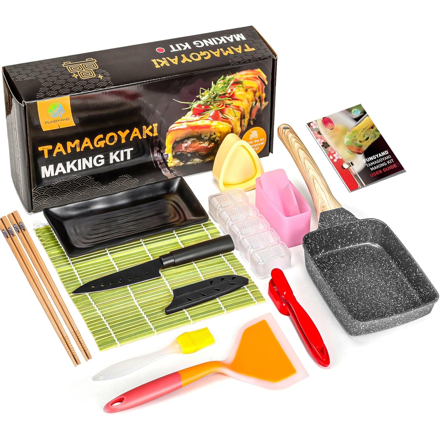 Japanese Omelette Pan Set with - Sushi Mat Bamboo avaliação e preço