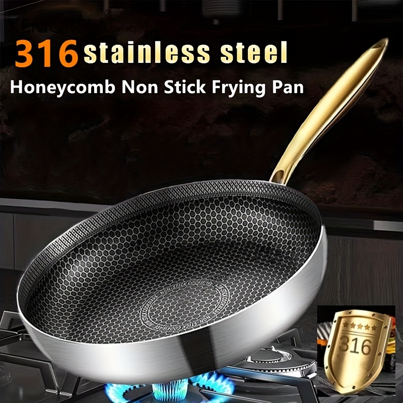 316 Stainless Steel Frying Pan - Home Cooking Cookbook avaliação e preço