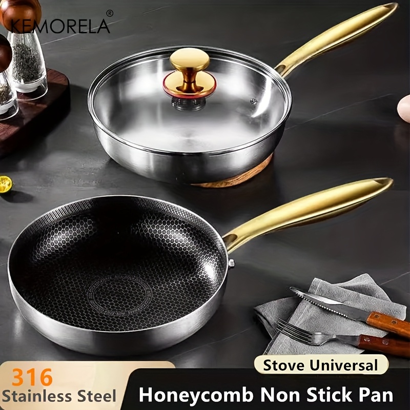 316 Stainless Steel Frying Pan - Home Cooking Cookbook avaliação e preço