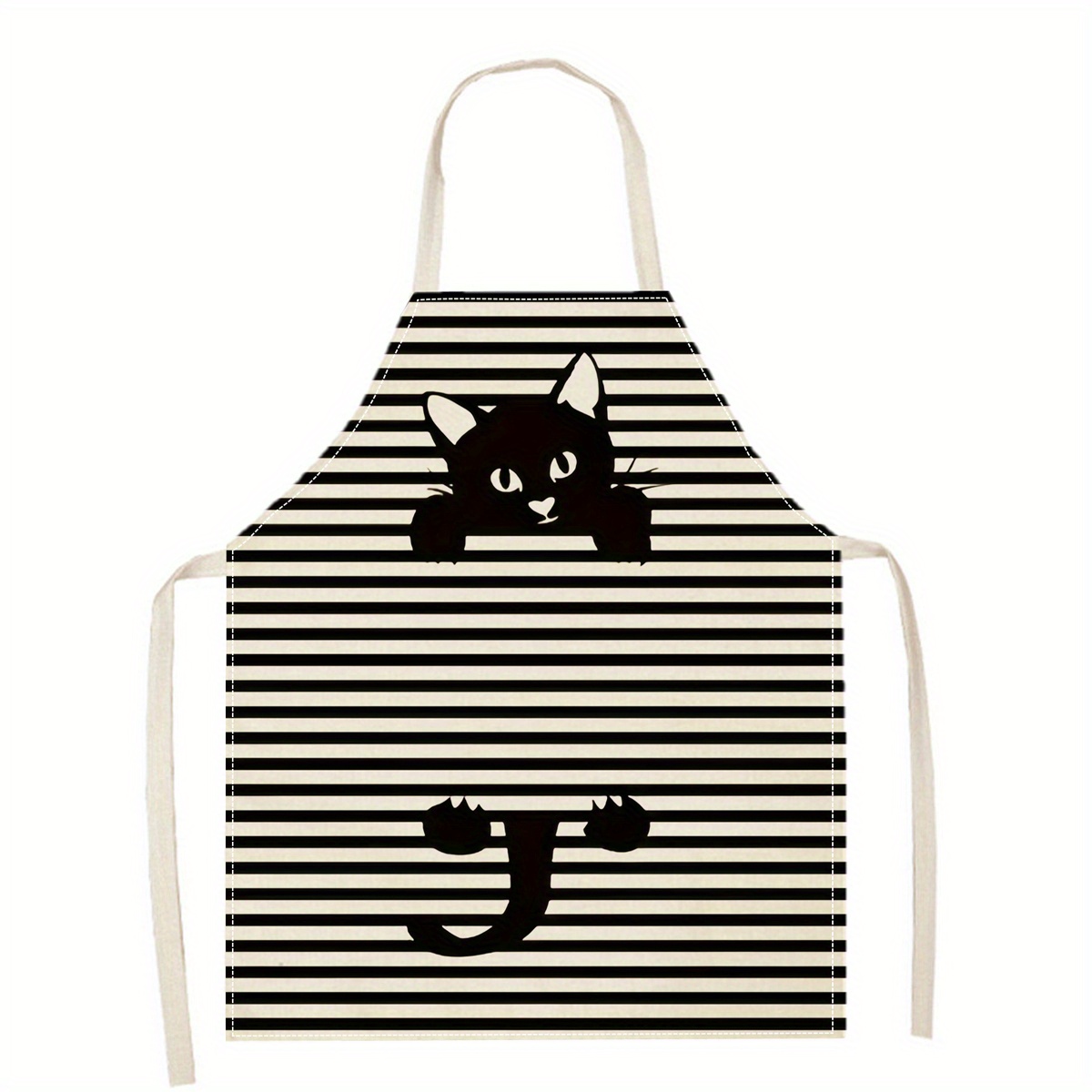 Linen Apron Funny Cat Sunglass - Home Cooking Ideas avaliação e preço