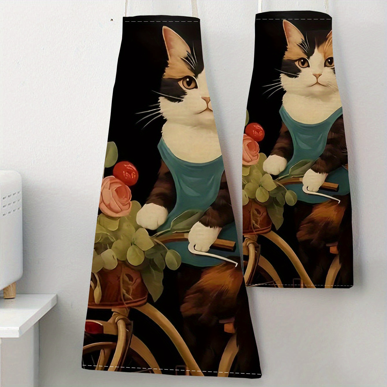 Linen Apron Funny Cat Sunglass - Home Cooking Ideas avaliação e preço